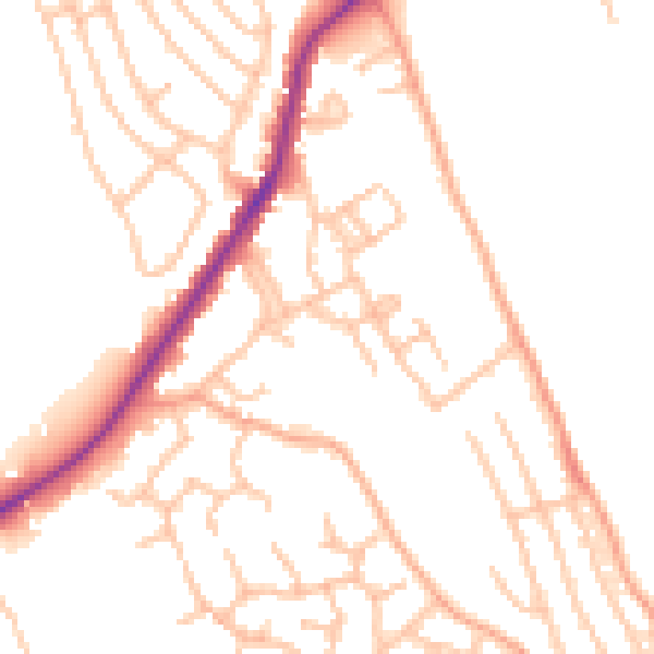 Daytime road noise heatmap for ST6 8DH