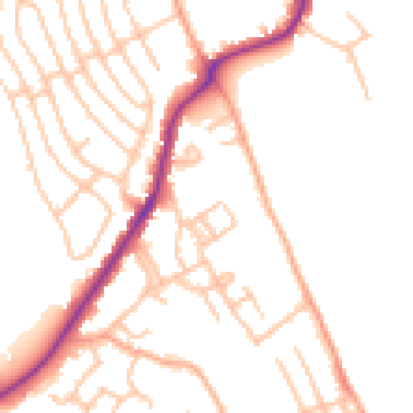Daytime road noise heatmap for ST6 8DT