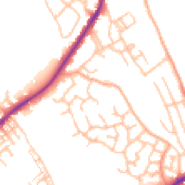 Daytime road noise heatmap for ST6 8FA