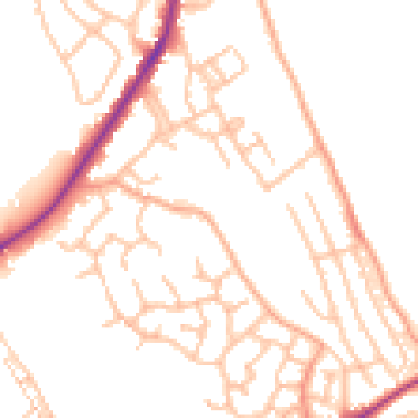 Daytime road noise heatmap for ST6 8FH