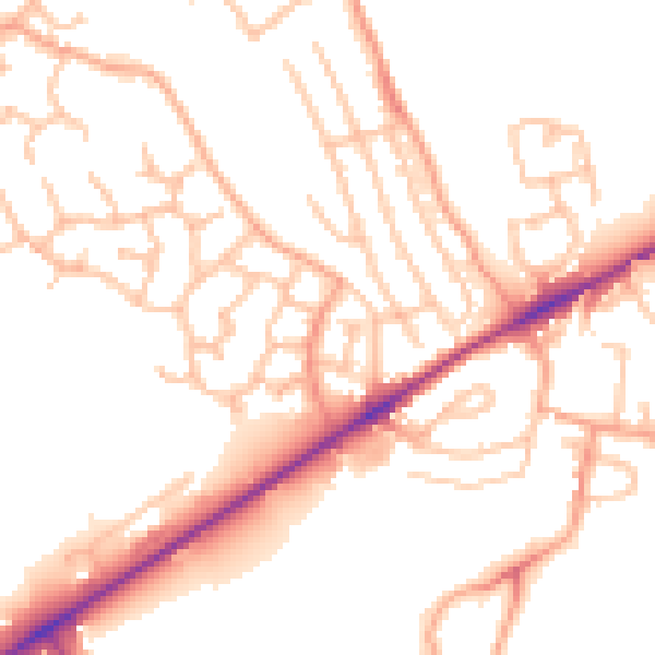 Daytime road noise heatmap for ST6 8GH