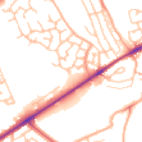 Daytime road noise heatmap for ST6 8GP