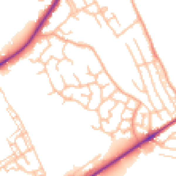 Daytime road noise heatmap for ST6 8GS