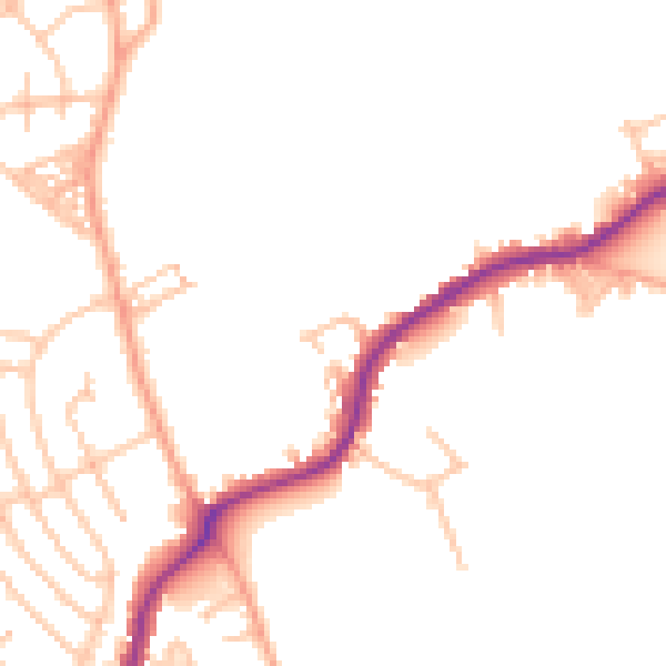 Daytime road noise heatmap for ST6 8NJ