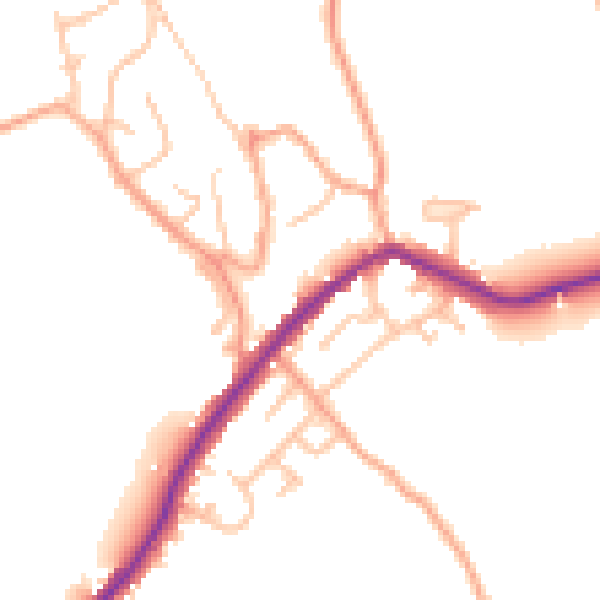 Daytime road noise heatmap for ST6 8QA