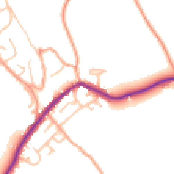 Daytime road noise heatmap for ST6 8QE