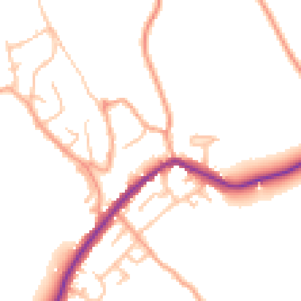 Daytime road noise heatmap for ST6 8QF