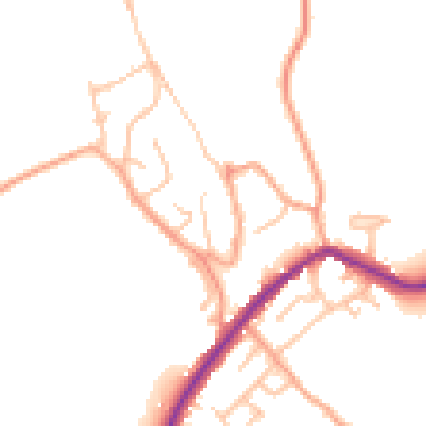 Daytime road noise heatmap for ST6 8QS