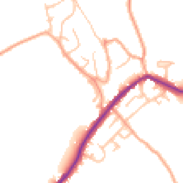 Daytime road noise heatmap for ST6 8QU