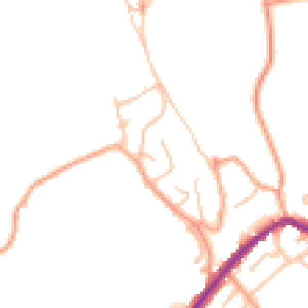 Daytime road noise heatmap for ST6 8QZ