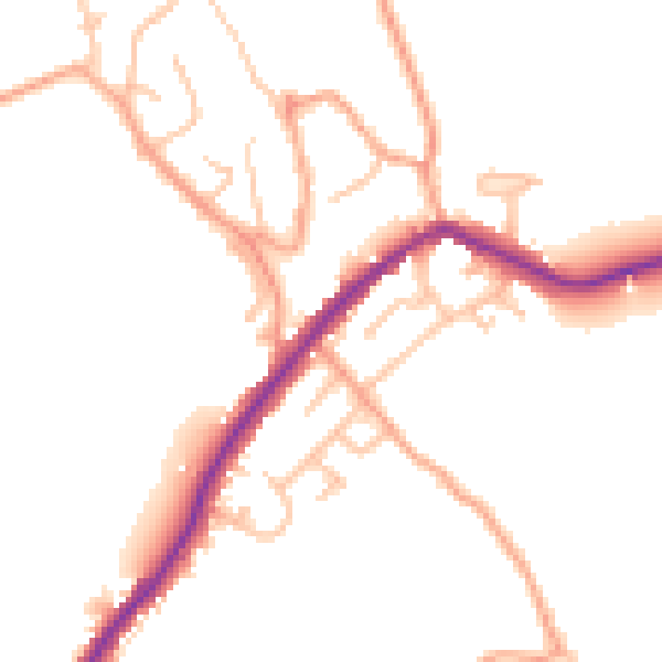 Daytime road noise heatmap for ST6 8RJ