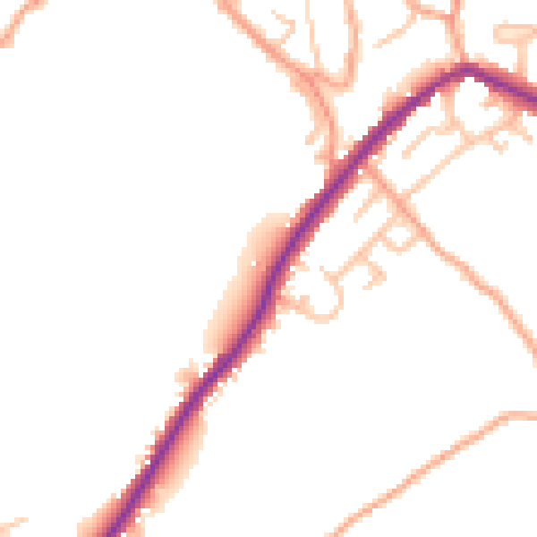 Daytime road noise heatmap for ST6 8RT