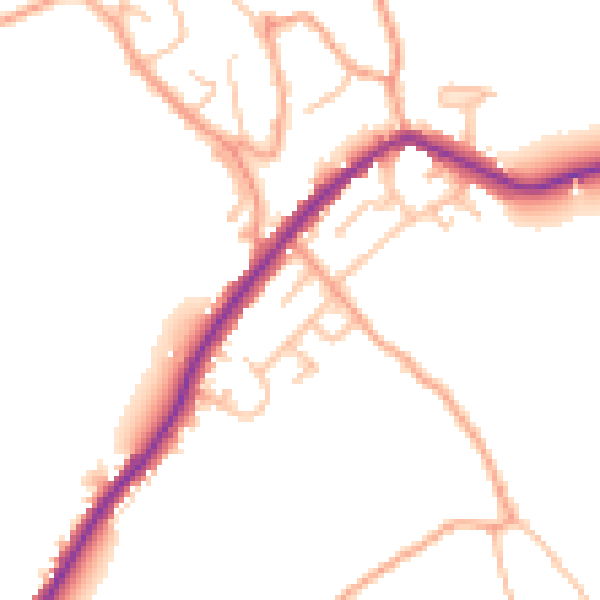 Daytime road noise heatmap for ST6 8RZ