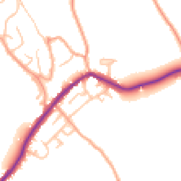 Daytime road noise heatmap for ST6 8SB