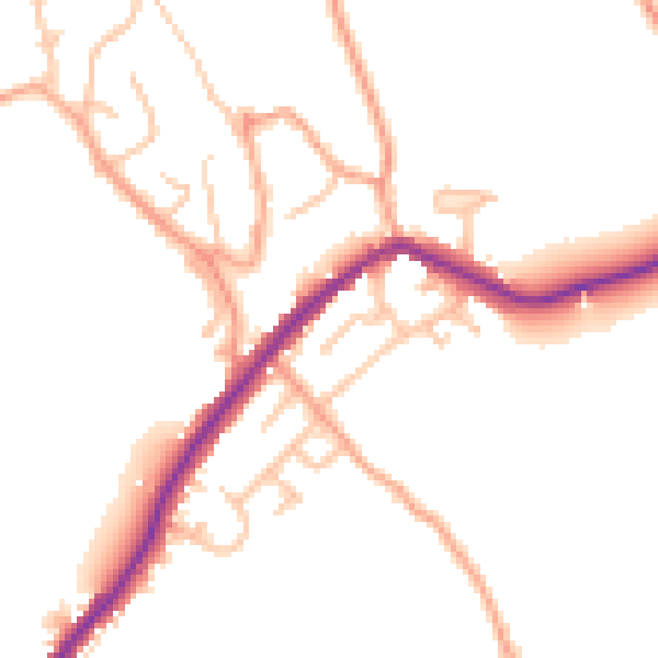 Daytime road noise heatmap for ST6 8SD