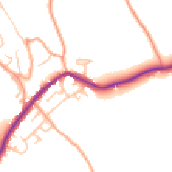 Daytime road noise heatmap for ST6 8SE