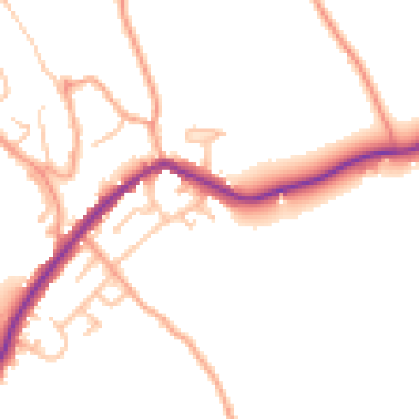 Daytime road noise heatmap for ST6 8SF