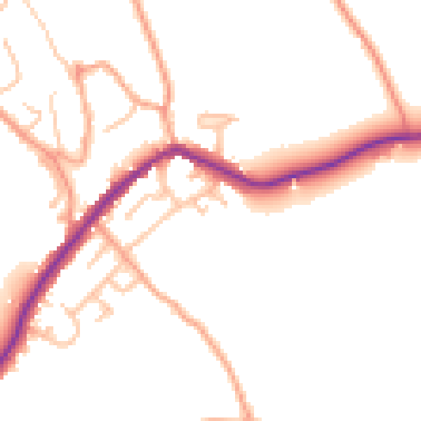 Daytime road noise heatmap for ST6 8SG