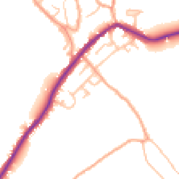 Daytime road noise heatmap for ST6 8SH