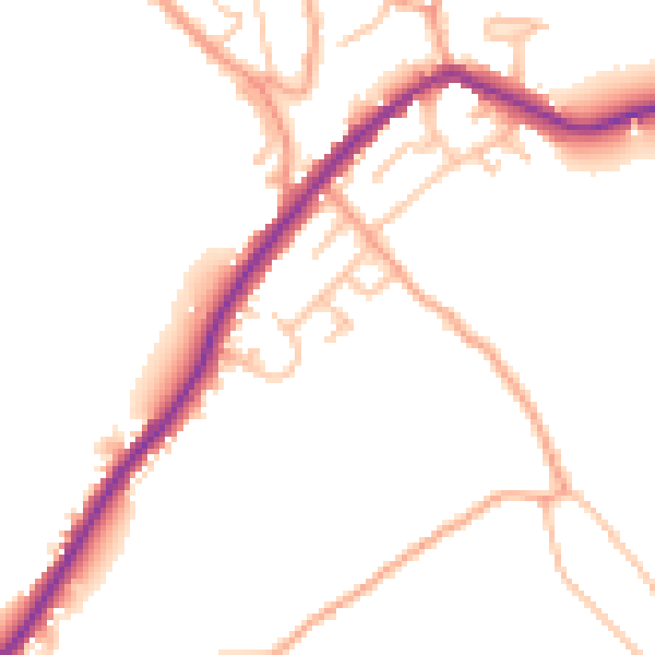 Daytime road noise heatmap for ST6 8SJ
