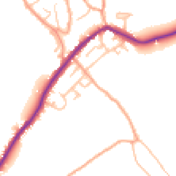 Daytime road noise heatmap for ST6 8SL