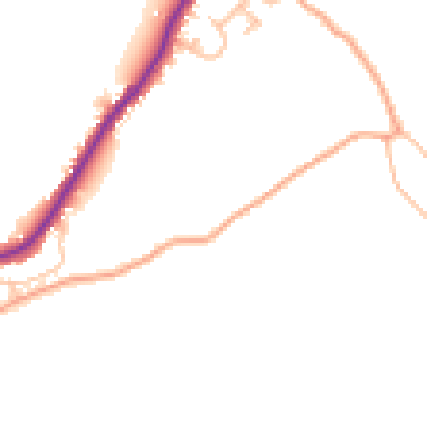 Daytime road noise heatmap for ST6 8SW
