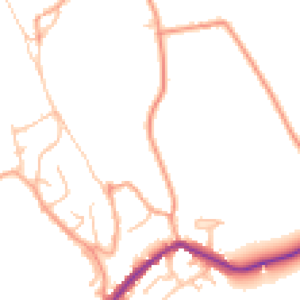 Daytime road noise heatmap for ST6 8TN
