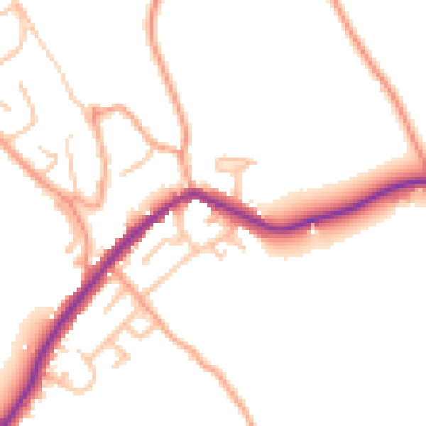 Daytime road noise heatmap for ST6 8XR