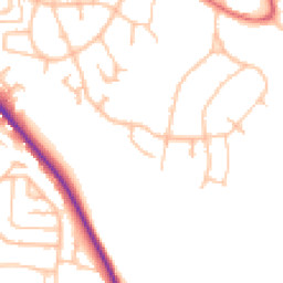 Daytime road noise heatmap for ST7 1BB