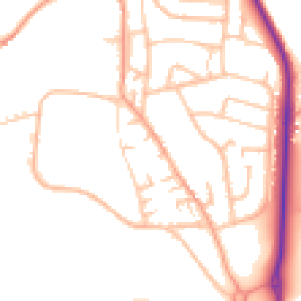 Daytime road noise heatmap for ST7 1BN