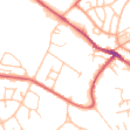 Daytime road noise heatmap for ST7 1BZ