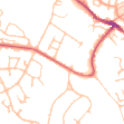 Daytime road noise heatmap for ST7 1DN
