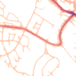 Daytime road noise heatmap for ST7 1DW