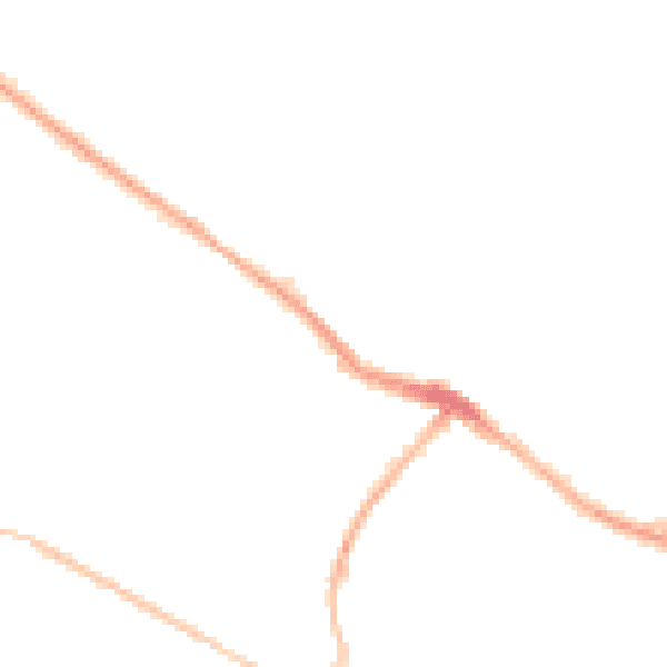 Night-time road noise heatmap for ST7 1EE