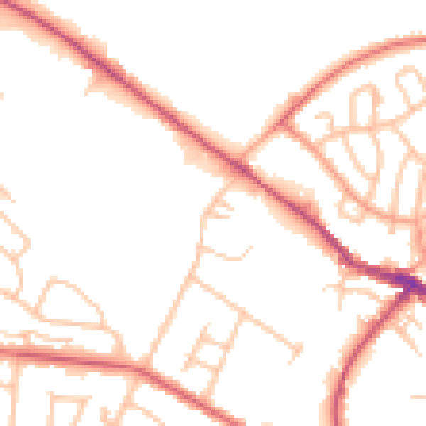 Daytime road noise heatmap for ST7 1EF