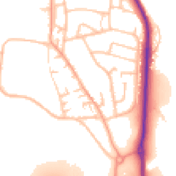 Daytime road noise heatmap for ST7 1QB