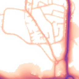 Daytime road noise heatmap for ST7 1QN