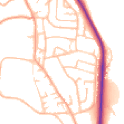 Daytime road noise heatmap for ST7 1QY