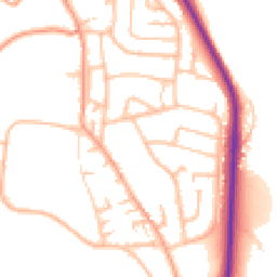 Daytime road noise heatmap for ST7 1QZ