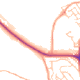Daytime road noise heatmap for ST7 1TZ