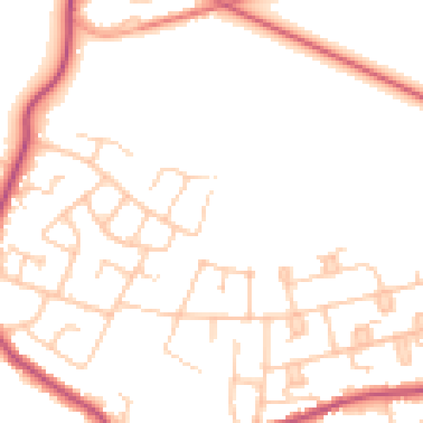 Daytime road noise heatmap for ST7 2BX
