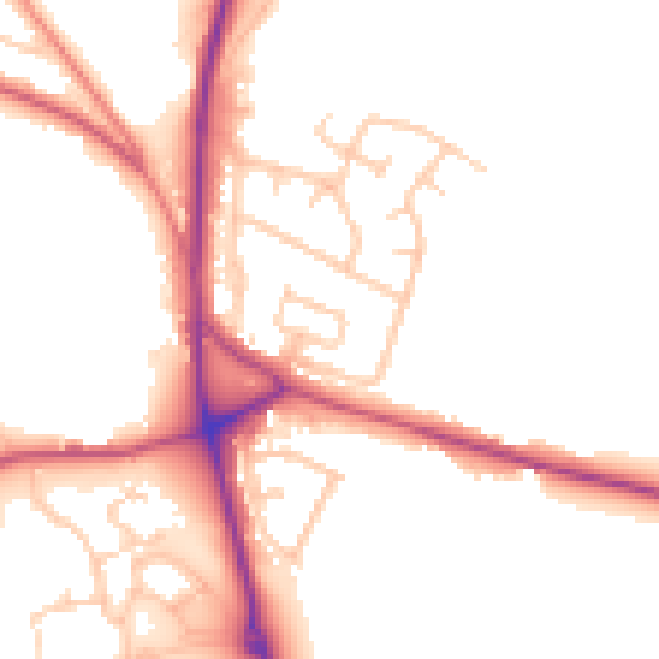 Daytime road noise heatmap for ST7 3ED