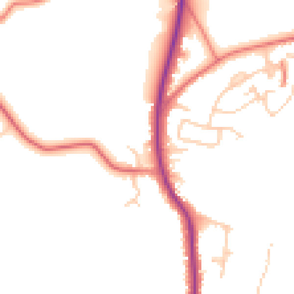 Daytime road noise heatmap for ST7 3HZ