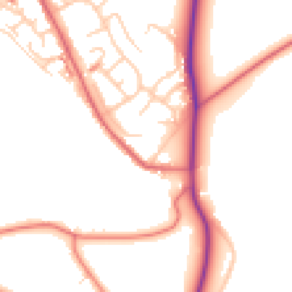 Daytime road noise heatmap for ST7 3SA
