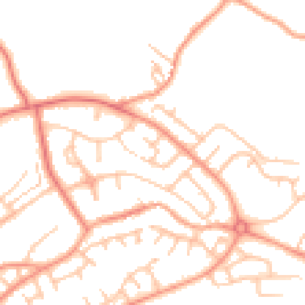 Daytime road noise heatmap for ST7 4RU