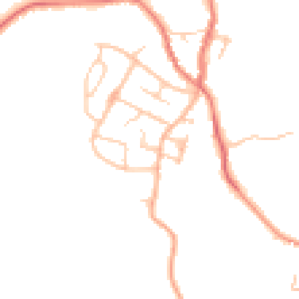 Daytime road noise heatmap for ST7 8EX