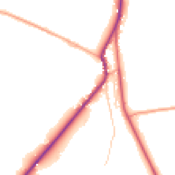Daytime road noise heatmap for ST9 0AQ
