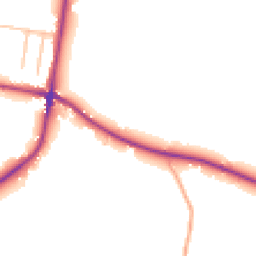 Daytime road noise heatmap for ST9 0DJ