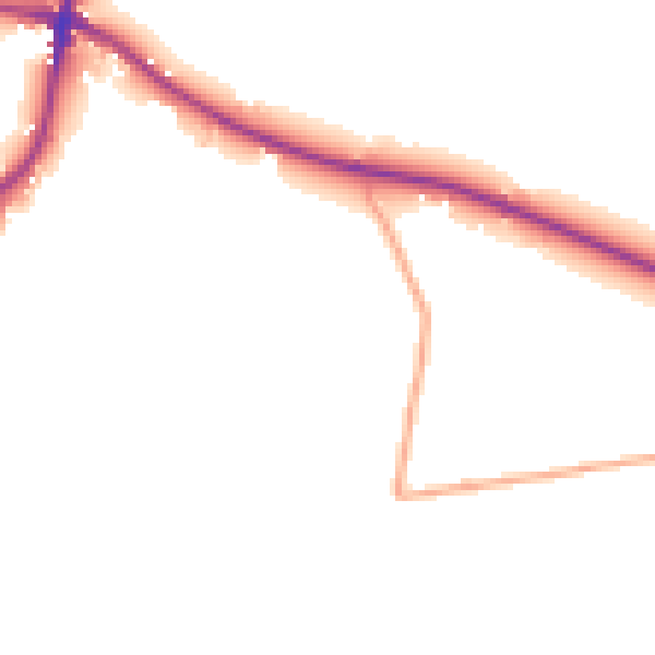 Daytime road noise heatmap for ST9 0DL