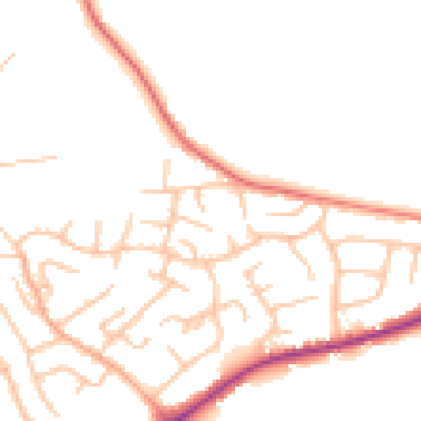Daytime road noise heatmap for ST9 0HD